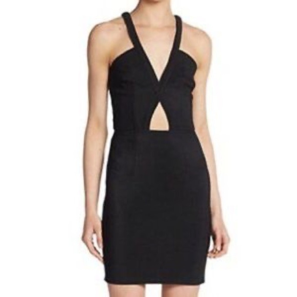 Naven Black Mini Dress with Front Cutout